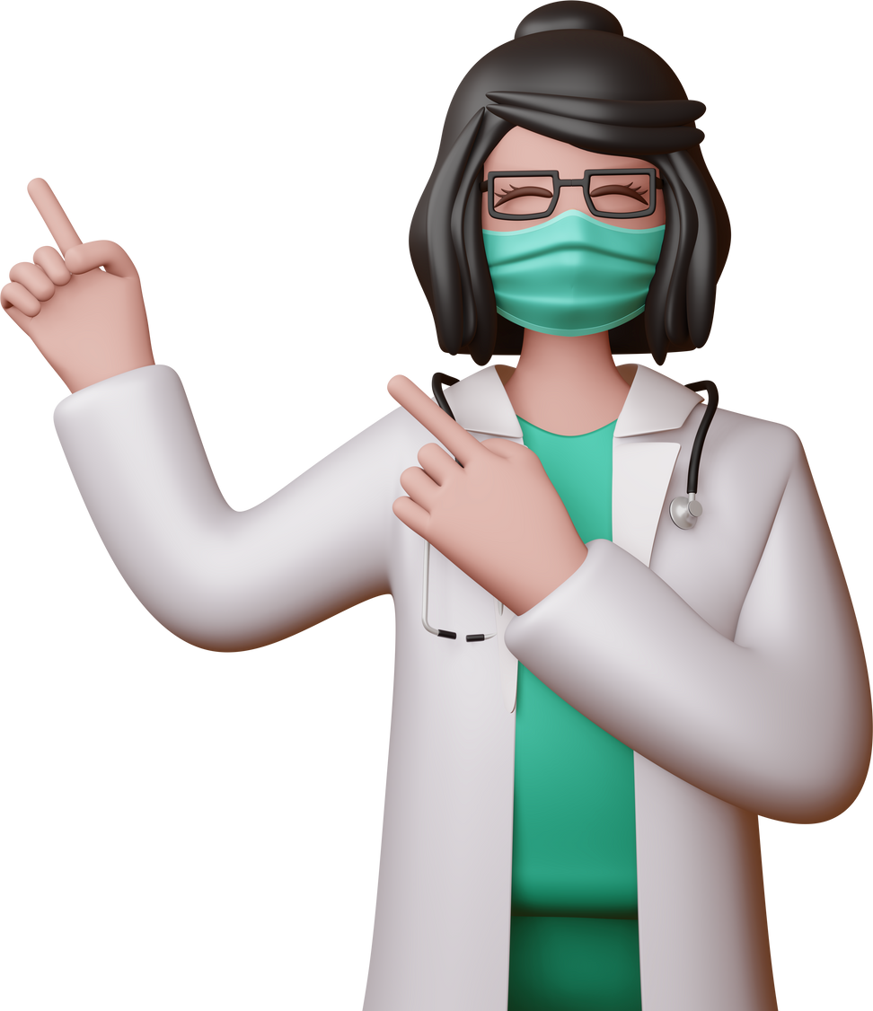 Female Doctor Pointing Her Fingers